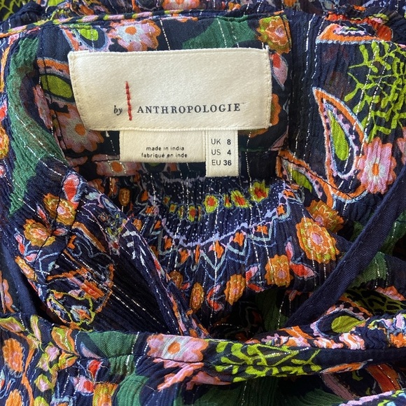 Anthropologie Dress “Elmira" Paisley Ruffle Maxi NWOT Sz 4 - Picture 8 of 8